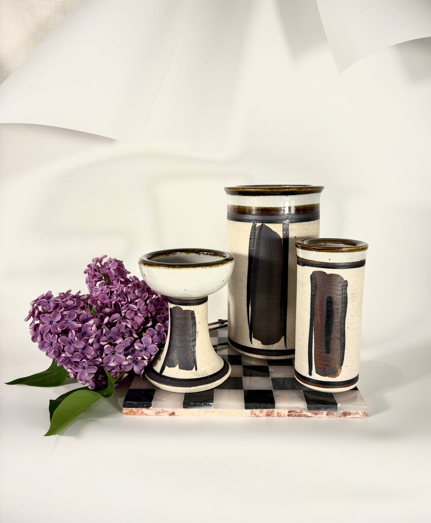 Danish Mid Century Vasen & Kerzenhalter von Hanne Stentoj (3er Set)