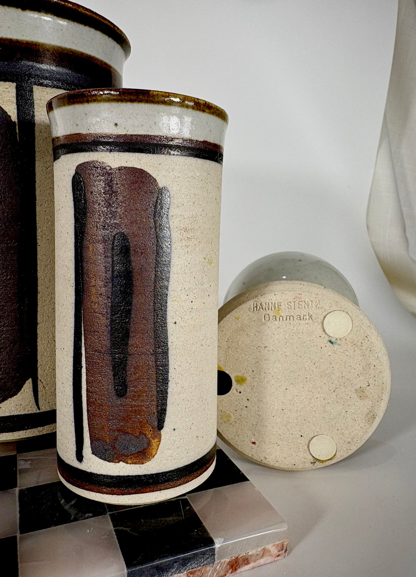 Danish Mid Century Vasen & Kerzenhalter von Hanne Stentoj (3er Set)