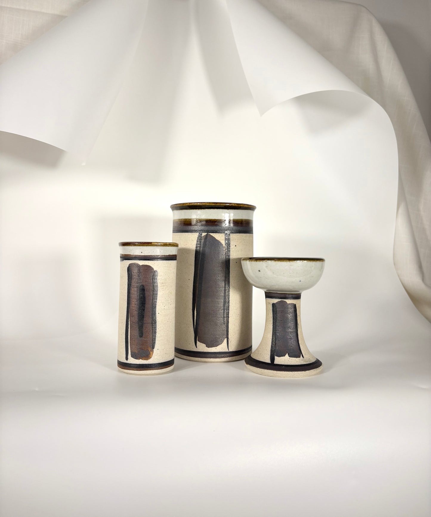 Danish Mid Century Vasen & Kerzenhalter von Hanne Stentoj (3er Set)