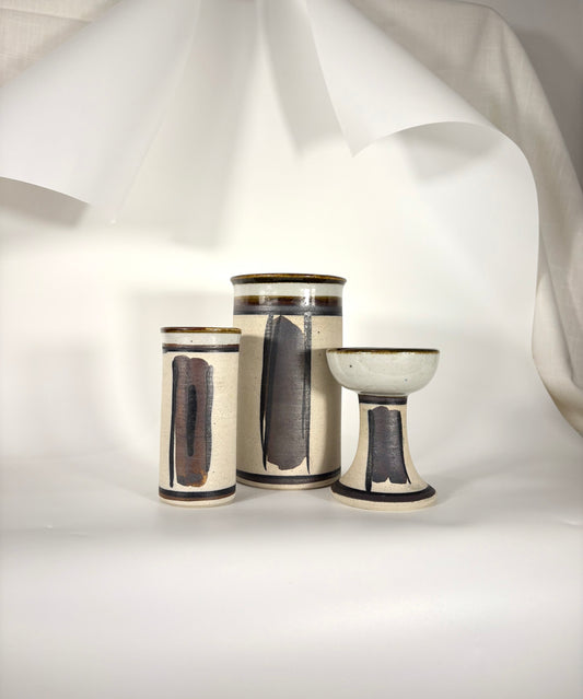 Danish Mid Century Vasen & Kerzenhalter von Hanne Stentoj (3er Set)