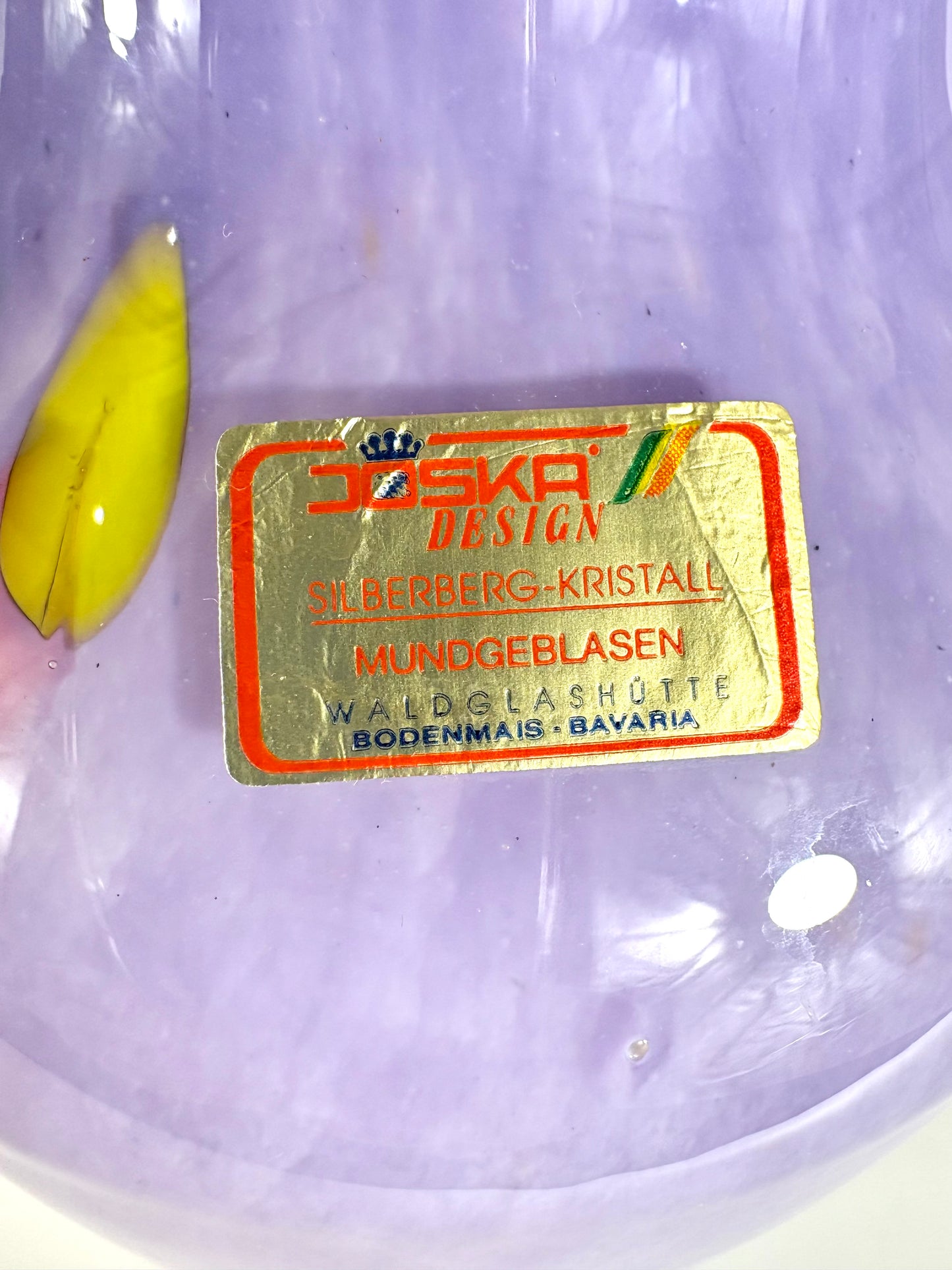 Mundgeblasene Joska Design Silberberg-Kristall Vase der 60er Jahre