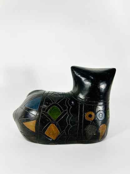 Manuel Felguerez Mexican Oaxaca Katze aus schwarzem Ton, traditional Mexican folk art