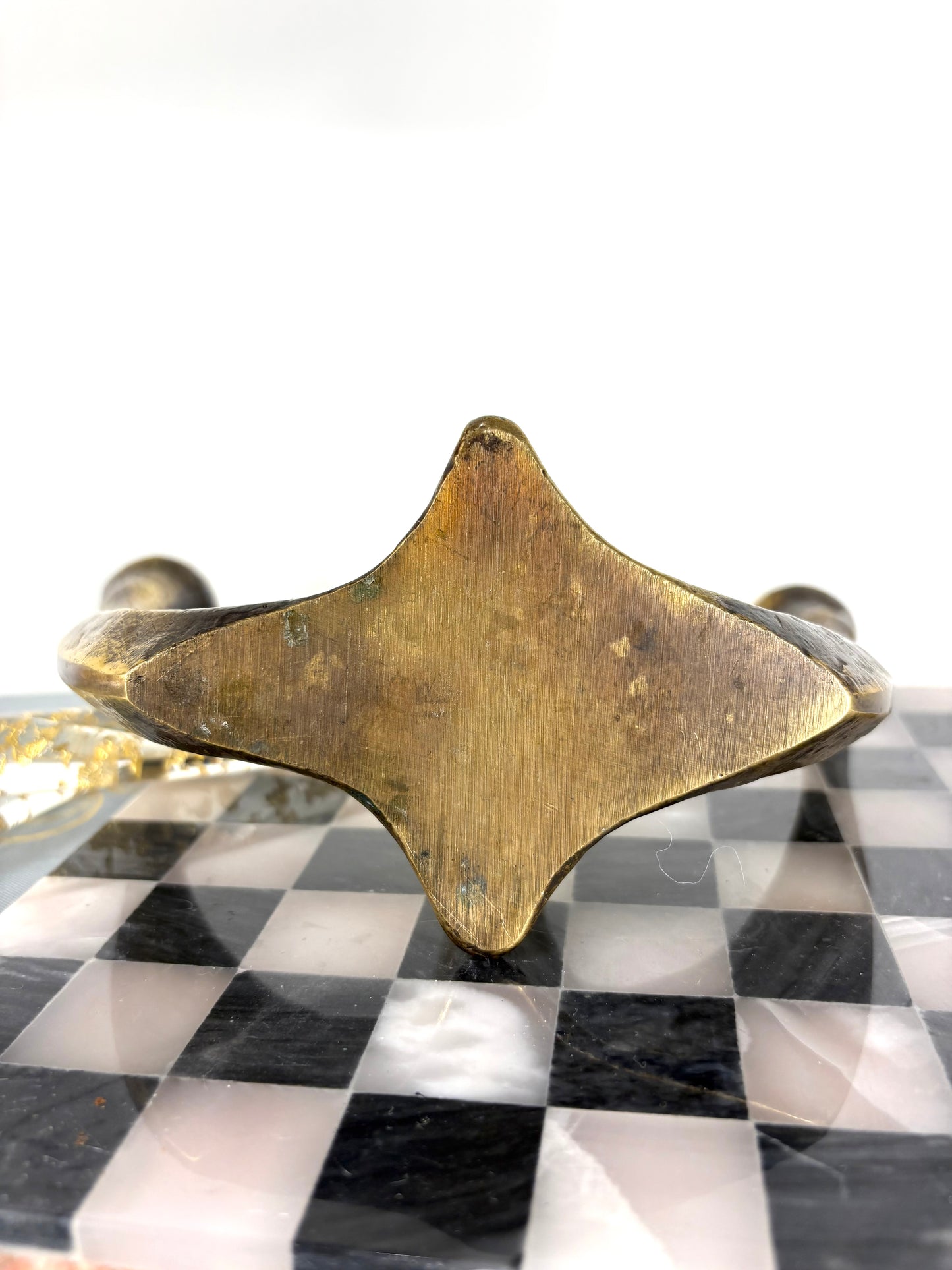 MCM Brutalist Messing Kerzenständer von Horst Dalbeck, West Germany 1970er Jahre