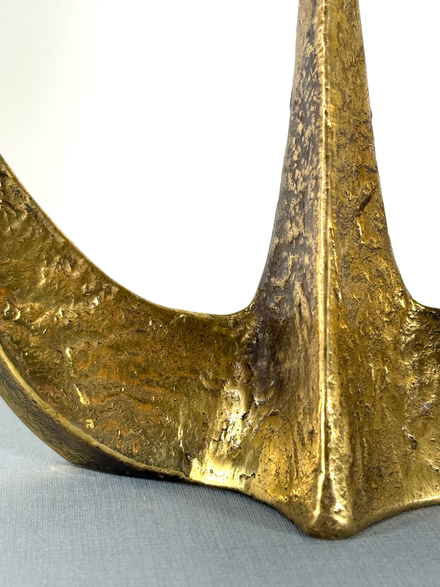 MCM Brutalist Messing Kerzenständer von Horst Dalbeck, West Germany 1970er Jahre