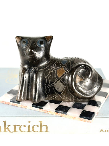 Manuel Felguerez Mexican Oaxaca Katze aus schwarzem Ton, traditional Mexican folk art