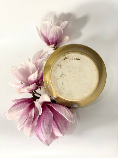 Signierte Vase in gold, design by Joke Stroes für Mobach Utrecht Holland