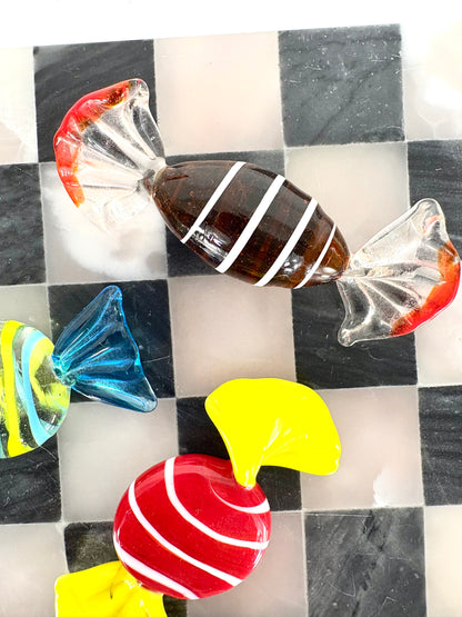 Handgemachte bunte Glasbonbons im Murano-Stil, Italien 1960er Jahre (3er Set)