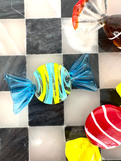 Handgemachte bunte Glasbonbons im Murano-Stil, Italien 1960er Jahre (3er Set)