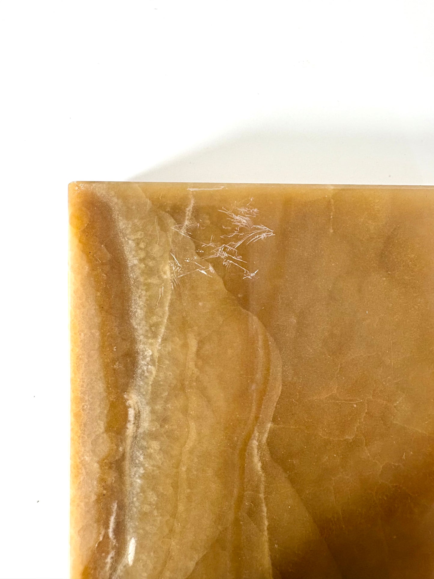 Geometrische Mid Century Buchstützen aus Naturstein Onyx-Marmor (2er Set)