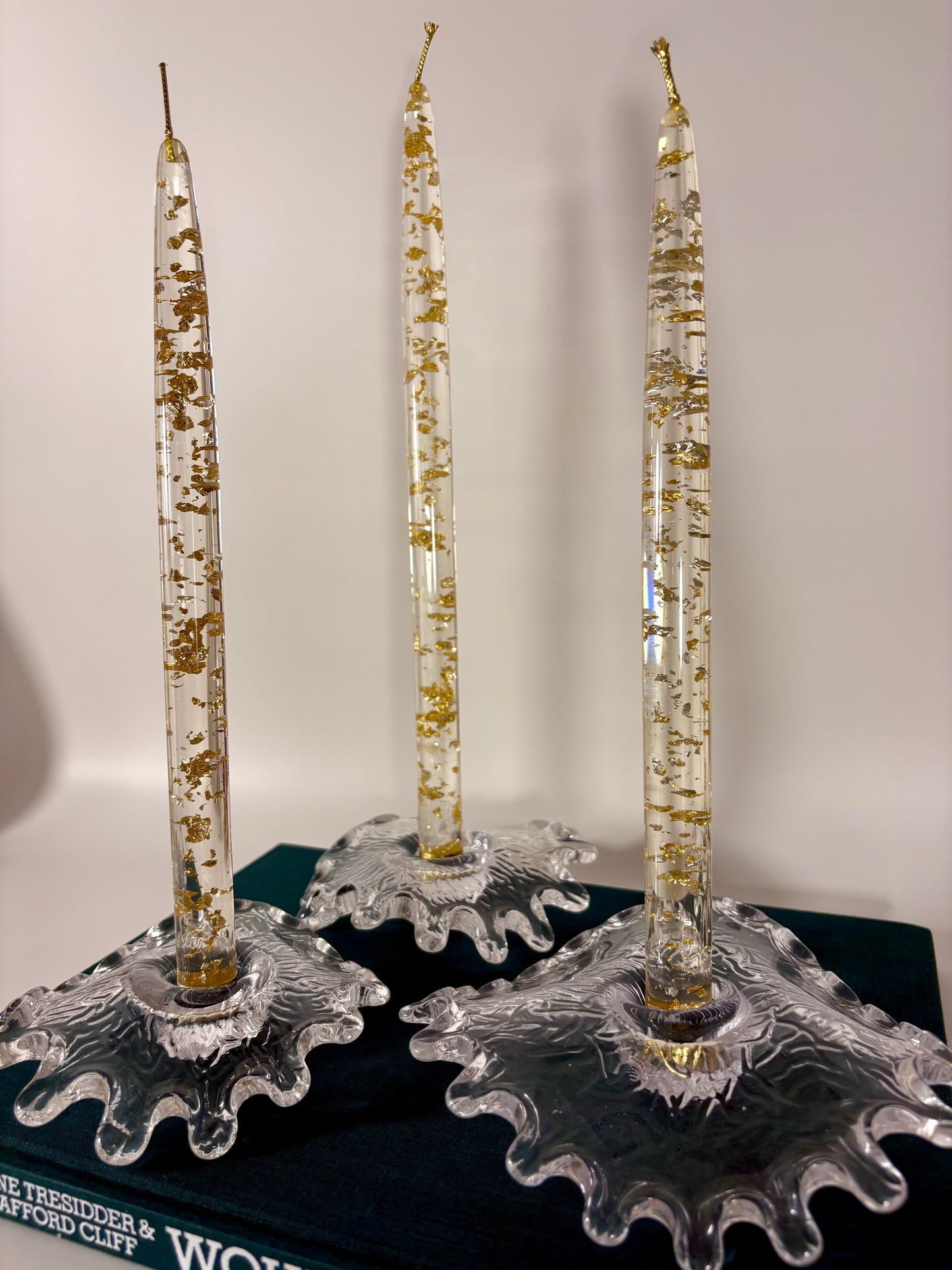 "Splash" Kerzenhalter Scandinavian Mid Century Design Glas, Pukeberg Sweden (3er Set)