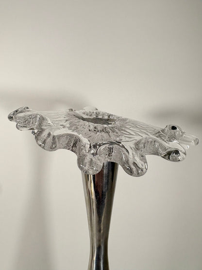 "Splash" Kerzenhalter Scandinavian Mid Century Design Glas, Pukeberg Sweden (3er Set)