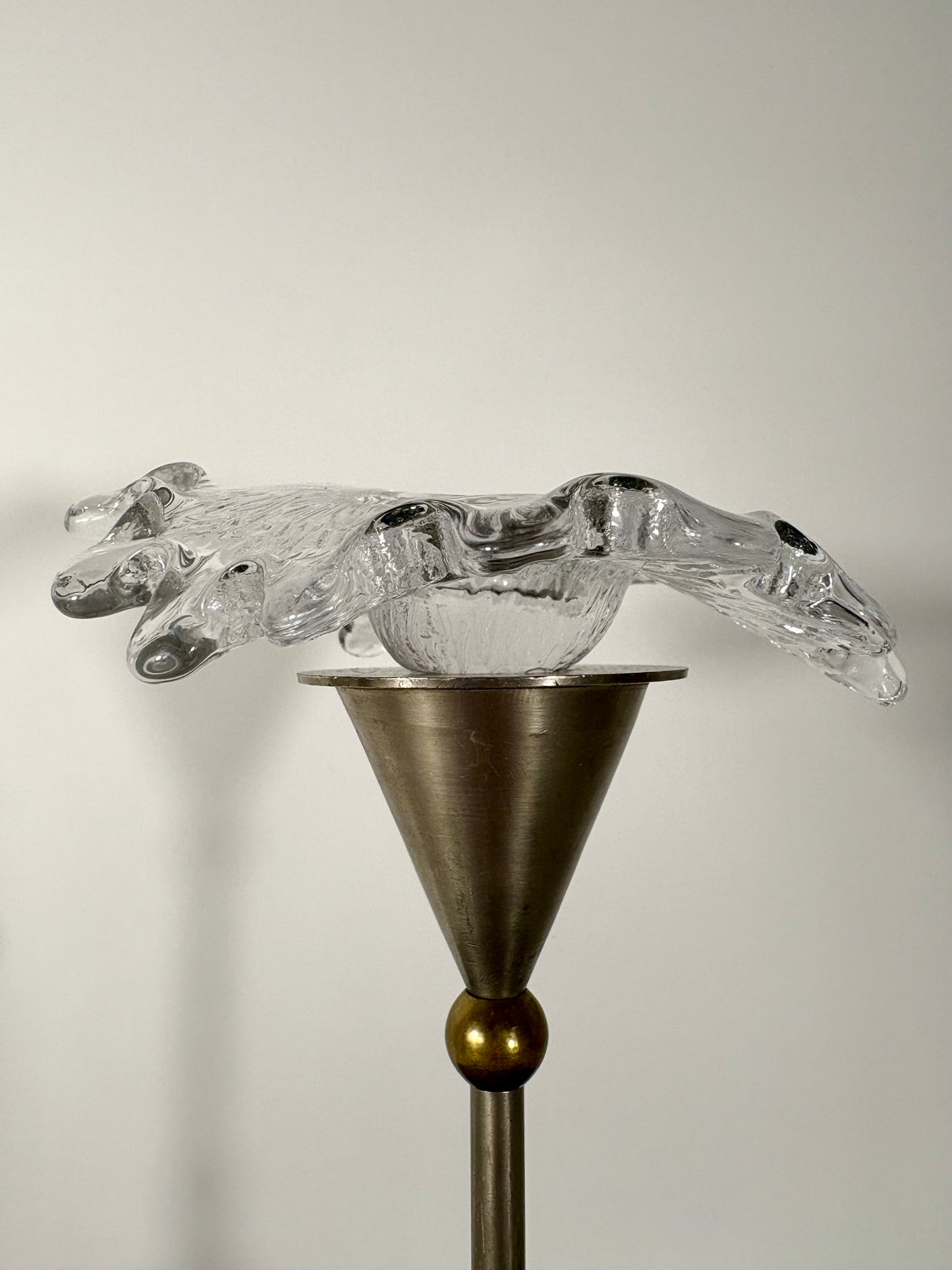 "Splash" Kerzenhalter Scandinavian Mid Century Design Glas, Pukeberg Sweden (3er Set)