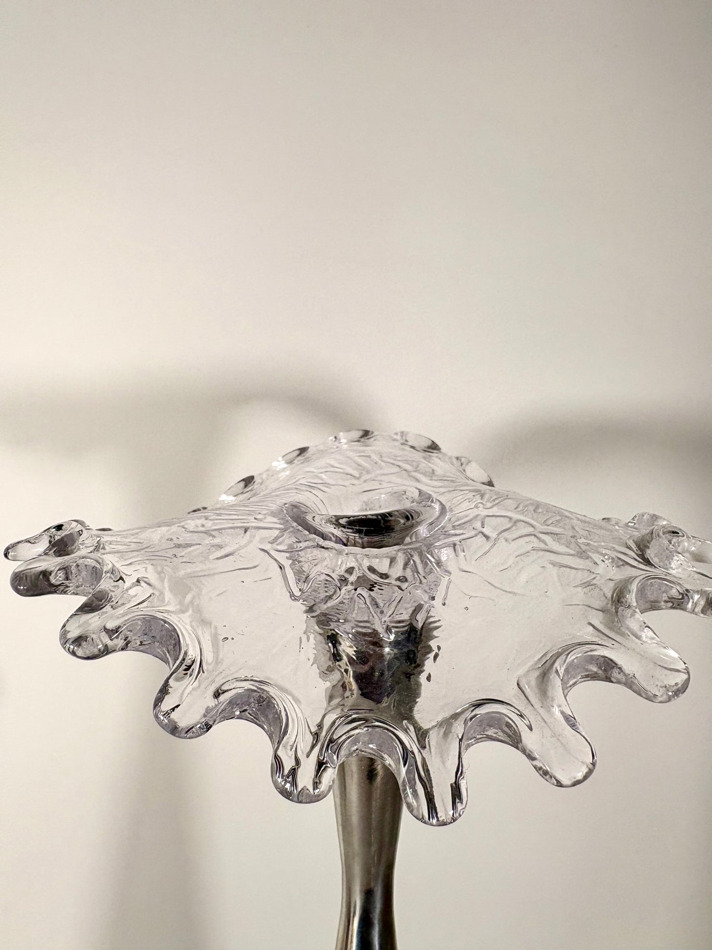 "Splash" Kerzenhalter Scandinavian Mid Century Design Glas, Pukeberg Sweden (3er Set)