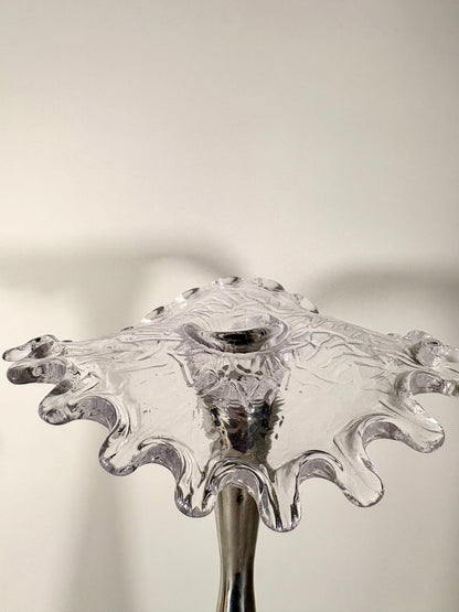 "Splash" Kerzenhalter Scandinavian Mid Century Design Glas, Pukeberg Sweden (3er Set)