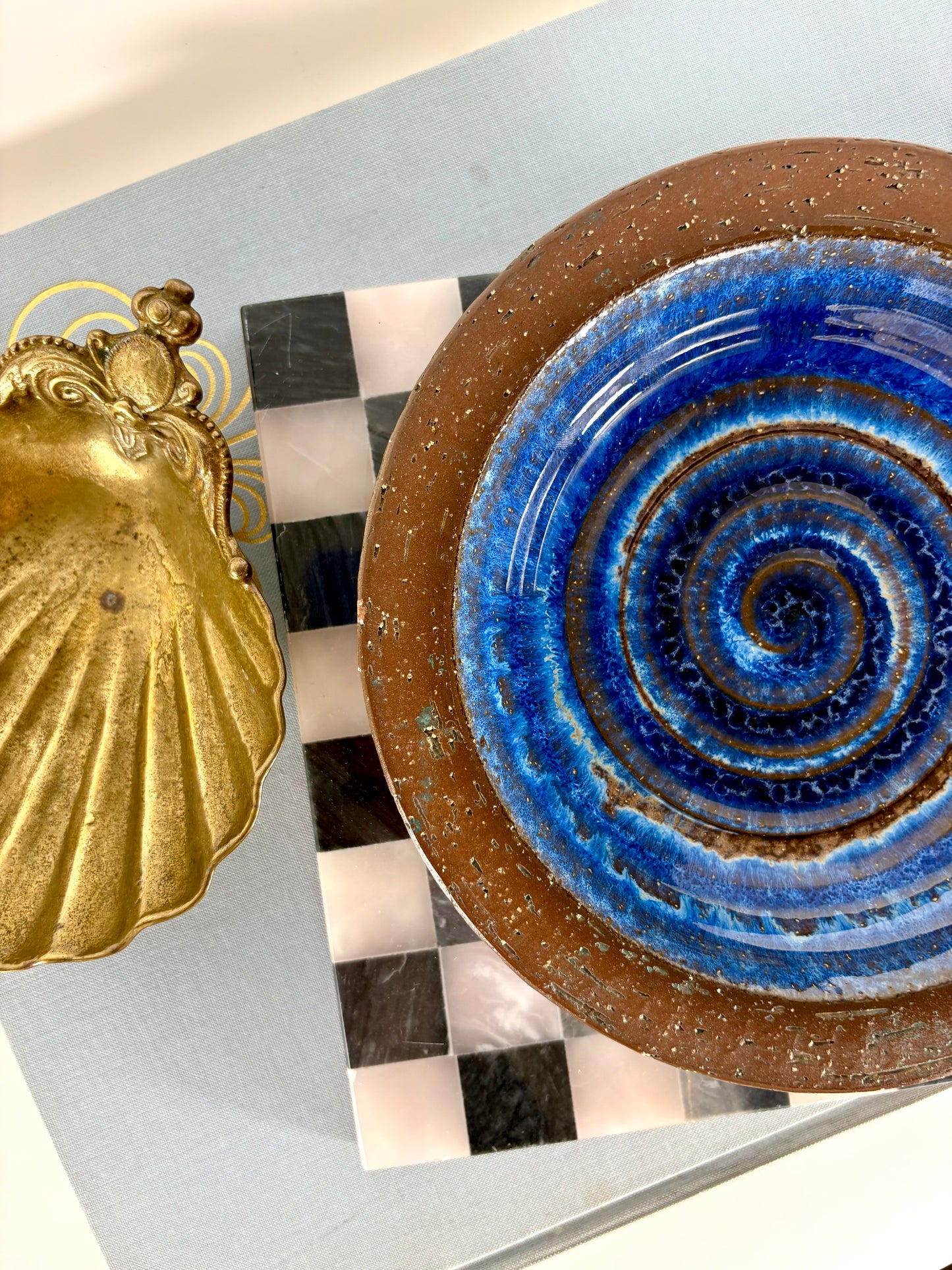 Dänische Steingutschale von Michael Andersen & Søn, Bornholm 1950er Jahre