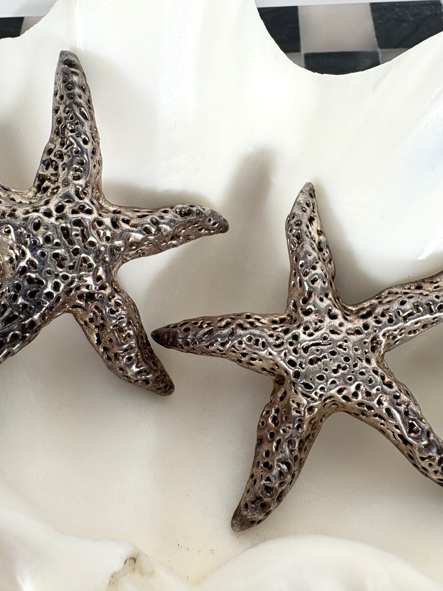 Große Vintage LGW Sterling silver 925 Clip-on Statement Ohrringe