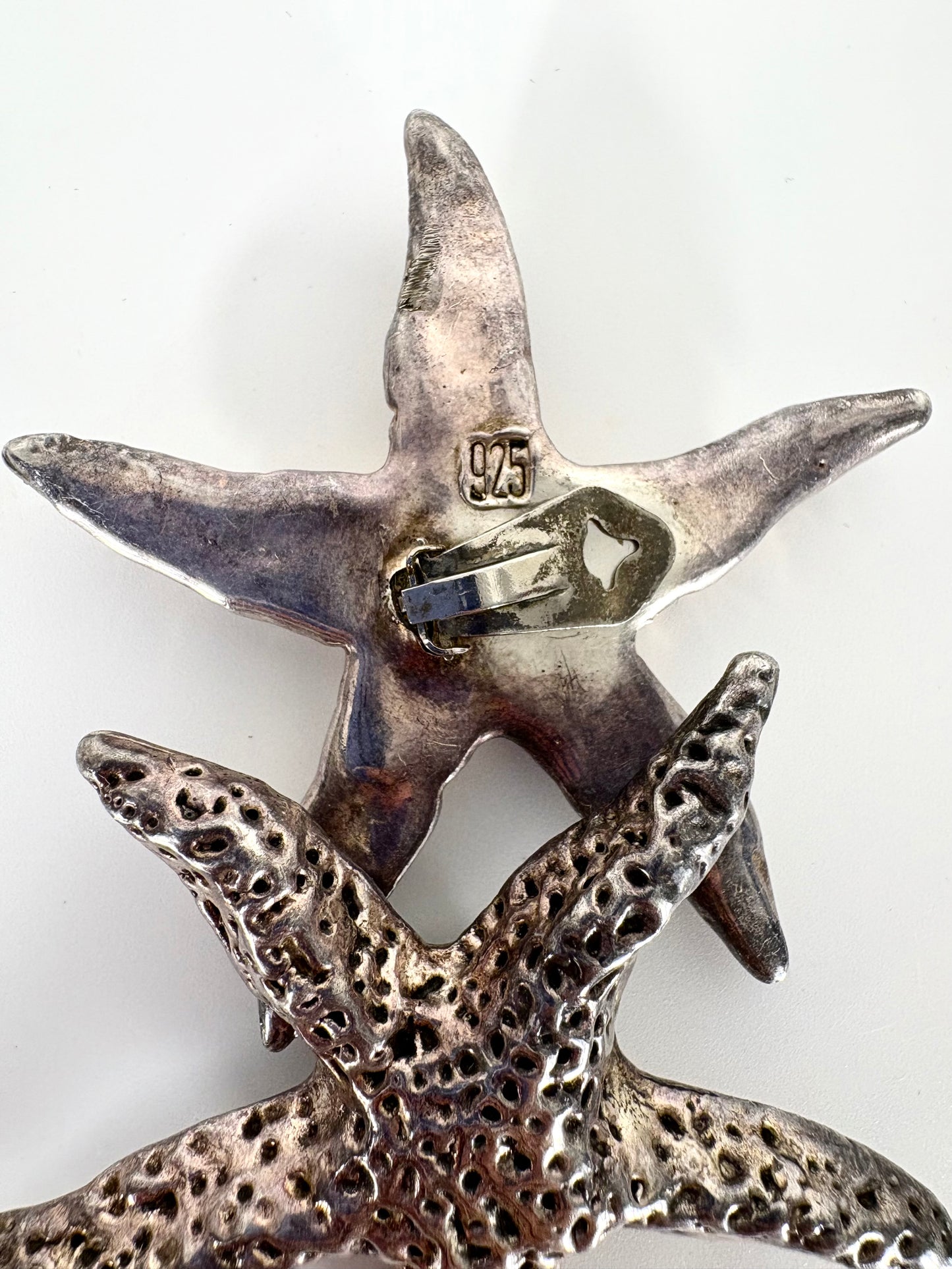 Große Vintage LGW Sterling silver 925 Clip-on Statement Ohrringe