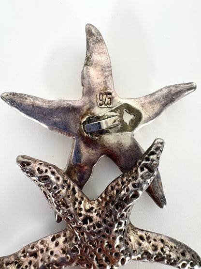 Große Vintage LGW Sterling silver 925 Clip-on Statement Ohrringe