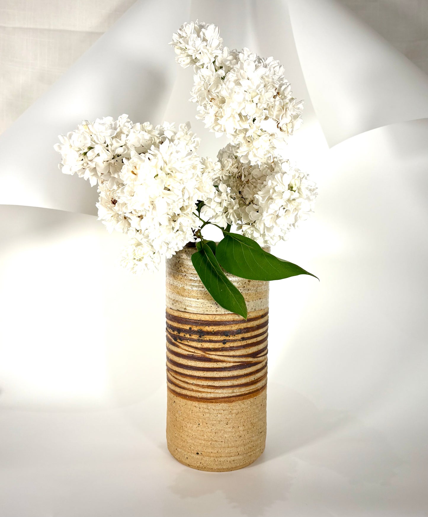 Dänische Tue Poulsen Zylinder Art Studiokeramik Vase aus den 1960er Jahren