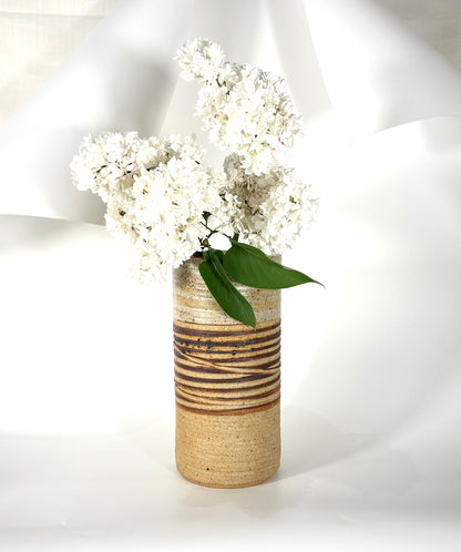 Dänische Tue Poulsen Zylinder Art Studiokeramik Vase aus den 1960er Jahren