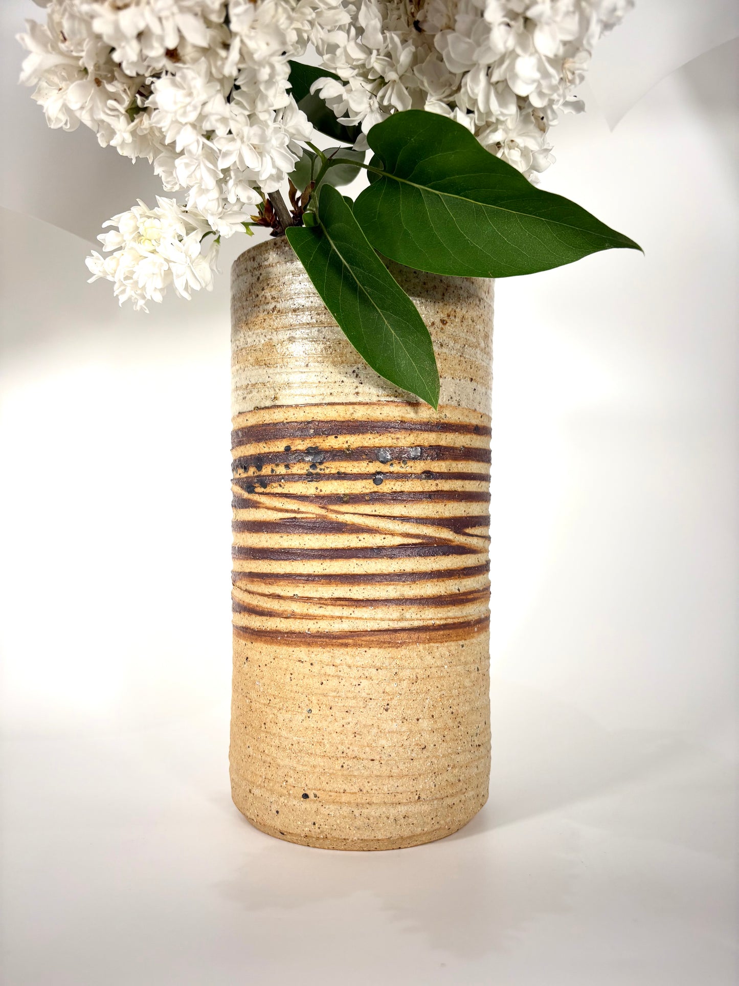 Dänische Tue Poulsen Zylinder Art Studiokeramik Vase aus den 1960er Jahren